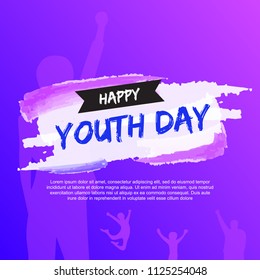 template card of International Youth Day for banner, brochure, flyer, greeting, invitation, cover. 12 August