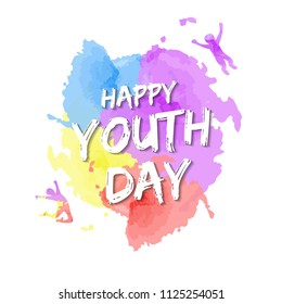 template card of International Youth Day for banner, brochure, flyer, greeting, invitation, cover. 12 August