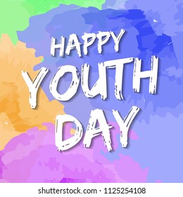 template card of International Youth Day for banner, brochure, flyer, greeting, invitation, cover. 12 August