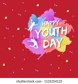 template card of International Youth Day for banner, brochure, flyer, greeting, invitation, cover. 12 August