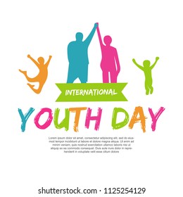 template card of International Youth Day for banner, brochure, flyer, greeting, invitation, cover. 12 August