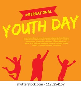 template card of International Youth Day for banner, brochure, flyer, greeting, invitation, cover. 12 August