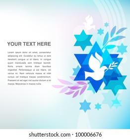 template card with jewish symbols