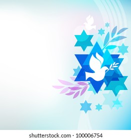 template card with jewish symbols