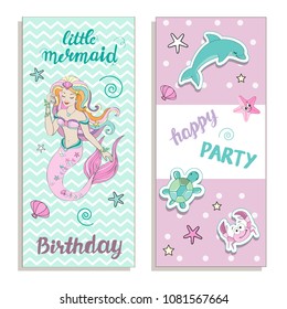 Template card with little mermaid