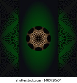 Template card with mandala. Vector. Oriental design for Christmas party invitation, Ramadan holiday, New year greeting, beauty spa salon, wedding