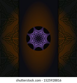 Template card with mandala. Vector. Oriental design for Christmas party invitation, Ramadan holiday, New year greeting, beauty spa salon, wedding