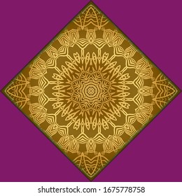 Vorlagenkarte mit mandala. Vektorillustration. Orientalisches Design für Weihnachtsfeier, Ramadan-Urlaub, Neujahr-Gruß, Schönheitssalon, Hochzeit