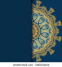 Template card with mandala. Vector. Oriental design for Christmas party invitation, Ramadan holiday, New year greeting, beauty spa salon, wedding
