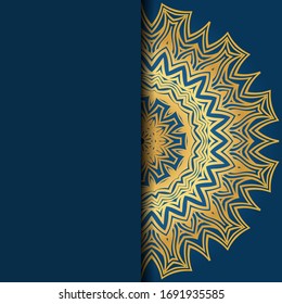 Tarjeta de plantilla con mandala. Vector. Diseño oriental para la invitación a fiestas navideñas, fiestas de Ramadán, saludo de Año Nuevo, salón de belleza, boda