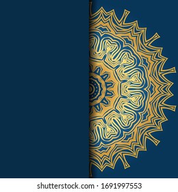 Template card with mandala. Vector. Oriental design for Christmas party invitation, Ramadan holiday, New year greeting, beauty spa salon, wedding