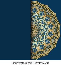 Template card with mandala. Vector. Oriental design for Christmas party invitation, Ramadan holiday, New year greeting, beauty spa salon, wedding