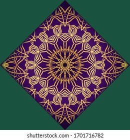 Vorlagenkarte mit mandala. Vektorillustration. Orientalisches Design für Weihnachtsfeier, Ramadan-Urlaub, Neujahr-Gruß, Schönheitssalon, Hochzeit