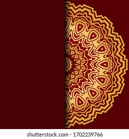 Template card with mandala. Vector. Oriental design for Christmas party invitation, Ramadan holiday, New year greeting, beauty spa salon, wedding