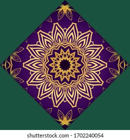 Vorlagenkarte mit mandala. Vektorgrafik. Orientalisches Design für Weihnachtsfeier, Ramadan-Urlaub, Neujahr-Gruß, Schönheitssalon, Hochzeit