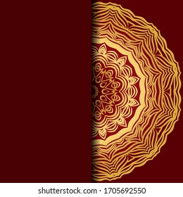 Template card with mandala. Vector. Oriental design for Christmas party invitation, Ramadan holiday, New year greeting, beauty spa salon, wedding