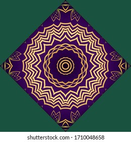 Template card with mandala. Vector. Oriental design for Christmas party invitation, Ramadan holiday, New year greeting, beauty spa salon, wedding