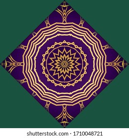 Template card with mandala. Vector. Oriental design for Christmas party invitation, Ramadan holiday, New year greeting, beauty spa salon, wedding
