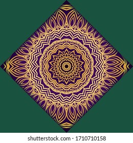 Template card with mandala. Vector. Oriental design for Christmas party invitation, Ramadan holiday, New year greeting, beauty spa salon, wedding