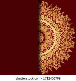 Vorlagenkarte mit mandala. Vektorillustration. Orientalisches Design für Weihnachtsfeier, Ramadan-Urlaub, Neujahr-Gruß, Schönheitssalon, Hochzeit