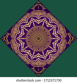 Template card with mandala. Vector. Oriental design for Christmas party invitation, Ramadan holiday, New year greeting, beauty spa salon, wedding