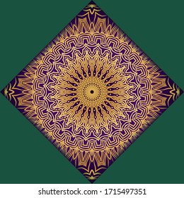Template card with mandala. Vector. Oriental design for Christmas party invitation, Ramadan holiday, New year greeting, beauty spa salon, wedding