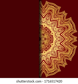 Template card with mandala. Vector. Oriental design for Christmas party invitation, Ramadan holiday, New year greeting, beauty spa salon, wedding