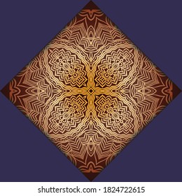 Template card with mandala. Vector. Oriental design for Christmas party invitation, Ramadan holiday, New year greeting, beauty spa salon, wedding