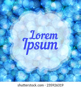template card on a background with bokeh lights. Perfect template for posters, websites, magazines, brochures, catalogs