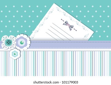 Template card with ribbons and place for text