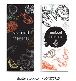 Template card with seafood