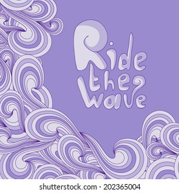 Template for card with spiral curve frame and wish