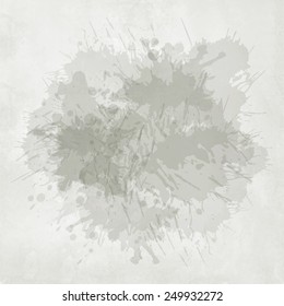 Template card with splashes on a grey watercolor background