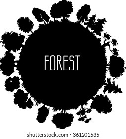 Template card  with vector forest