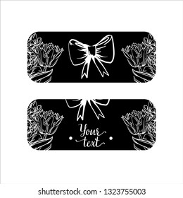 Template for a card for a wedding guest. For composite your design. Concept for wedding, holiday, birthday, logo, tattoo. Isolated on white background.