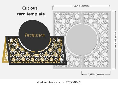 Template cards to cut. Topper. Use for congratulations, invitations, presentations, weddings. Vector illustration.