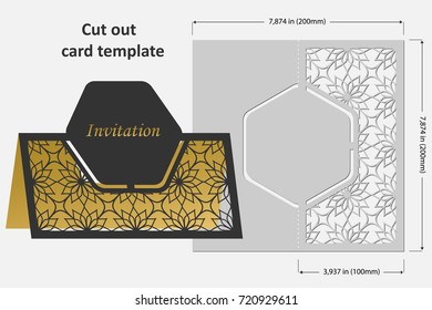 Tarjetas de plantilla para cortar. Topper. Utilícelo para felicitaciones, invitaciones, presentaciones, bodas. Ilustración vectorial.