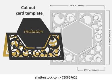 Template cards to cut. Topper. Use for congratulations, invitations, presentations, weddings. Vector illustration.