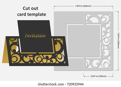 Template cards to cut. Topper. Use for congratulations, invitations, presentations, weddings. Vector illustration.