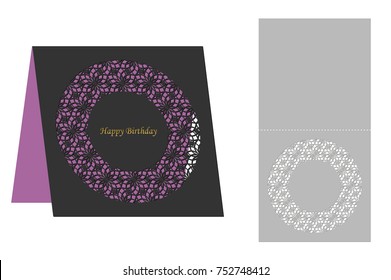 Template cards to cut. Topper. Use for congratulations, invitations, presentations, weddings. Vector illustration.