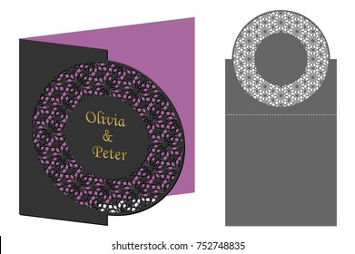 Template cards to cut. Topper. Use for congratulations, invitations, presentations, weddings. Vector illustration.