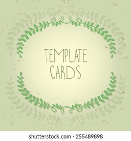 Template cards. Framing the laurel wreath in retro style.