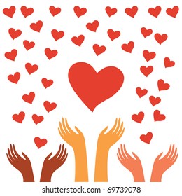 plantilla para las cartas - liberación de mano en el cielo del corazón