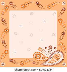 Template for cards, invitations, flyers with place for text. Oriental style  Vector illustration