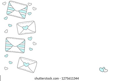 template for cards with love messages and hearts, vector illustration isolated on white background