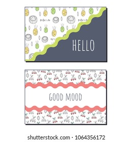 Template cards with Scandinavian pattern. Vector greeting card