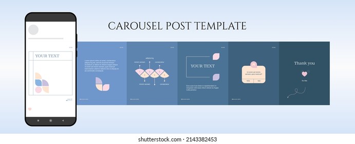 Template for carousel post in social network