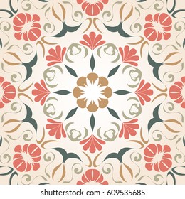 Template for carpet, textile and any surface. Vector pattern with abstract flowers.