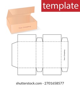 Una Plantilla para tallar una caja postal o de regalo. Caja de almacenamiento