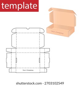 Una Plantilla para tallar una caja postal o de regalo. Caja de almacenamiento